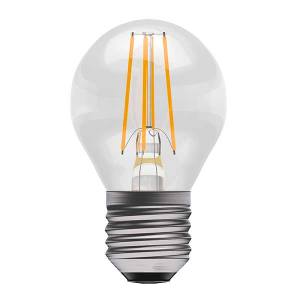 4W LED Filament Round- ES, Clear, 2700K Dimmable