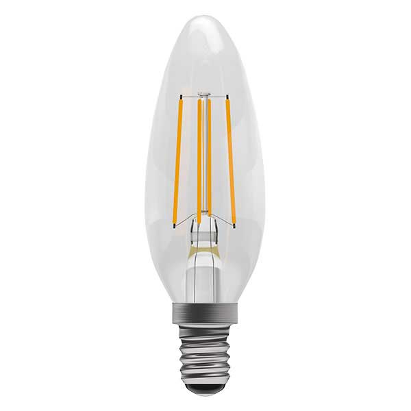 4W LED Filament Candle – SES, Clear, 2700K Dimmable