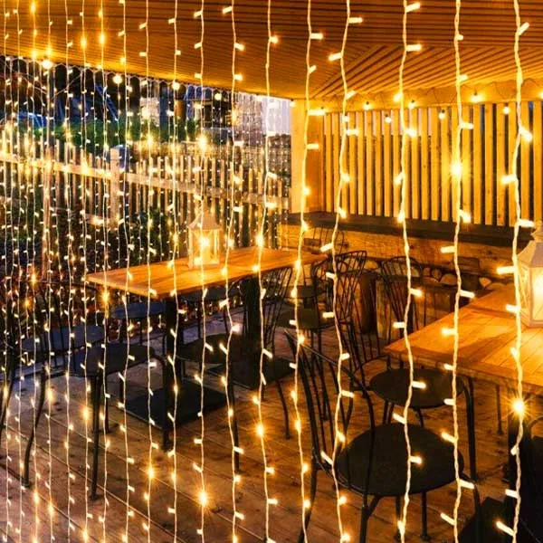 3 metre indoor LED curtain lights warm white
