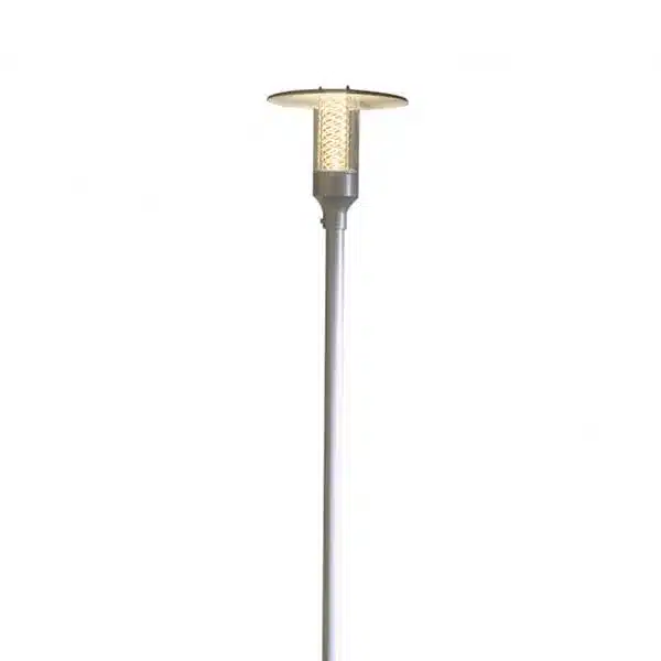 Outdoor post light in grey colour made from aluminium