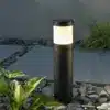 Garden bollard light in black coated finish made from aluminium