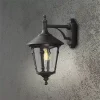 Black Round Lid Downlight Outdoor Lantern