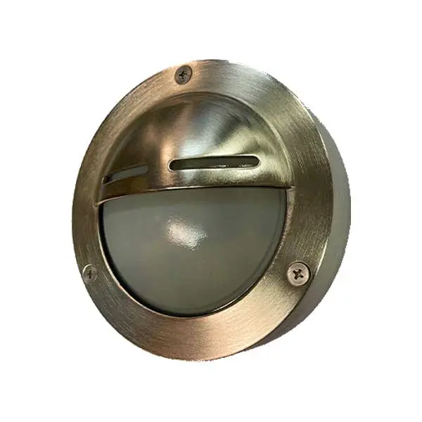 Brass round nickle finish outdoor wall light