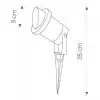 Garden Spike Light With Anti-Glare Hood Dimensions