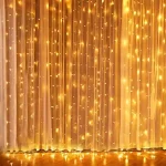 6Mtr LED Curtain Lights PVC Cable Warm White