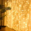 Connectable LED curtain lights warm white in 1.5M drop for indoor use