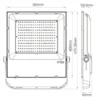 Dimensions of 200W LED Floodlight