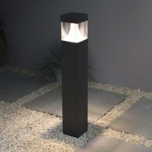 Graphite Cube Bollard Light | Garden Lights