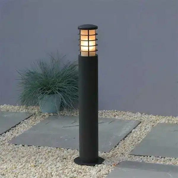 Round shape bollard light in graphite colour