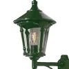 Green Round Lid Up Outdoor Wall Light