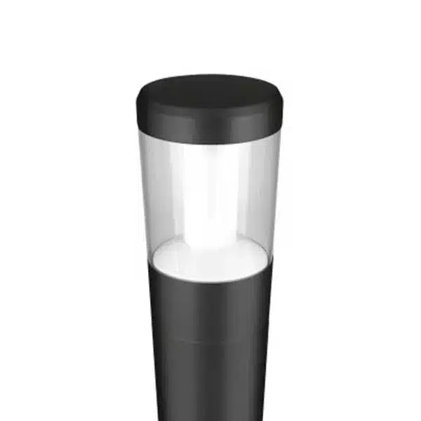 A 50cm high bollard light in grey lantern design