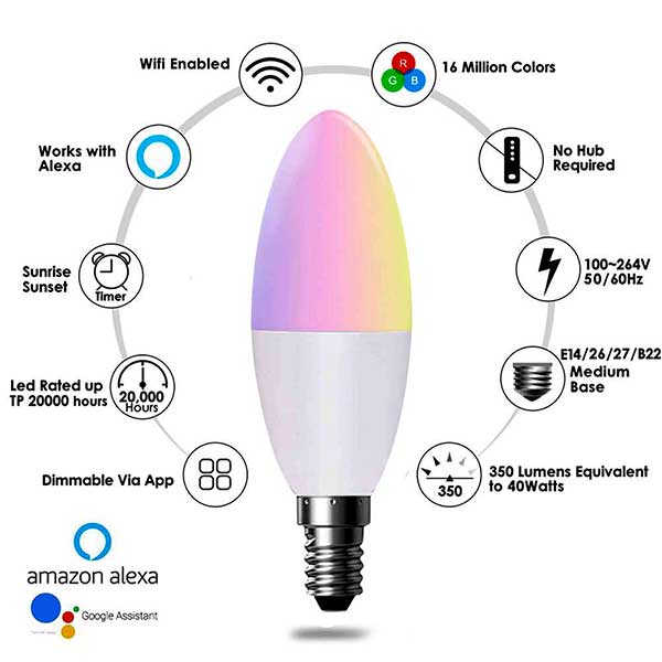 RGB Smart WiFi Candle Bulb 2