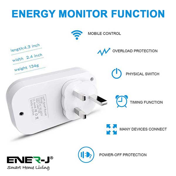 WiFi Smart Plugs with Energy Monitor, 16A UK Plug 4
