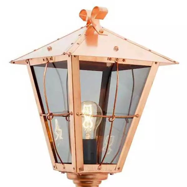 Square Glass Copper Outdoor Wall Light