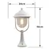 Traditional lantern style outdoor pillar light in matt white finish made from aluminium