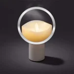LED Wax Candle White 25cm Magnified
