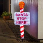 LED Santa Stop Here Sign
