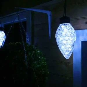 LED 4 XP Giant Facets Extendable Ice White Outdoor Christmas Lights