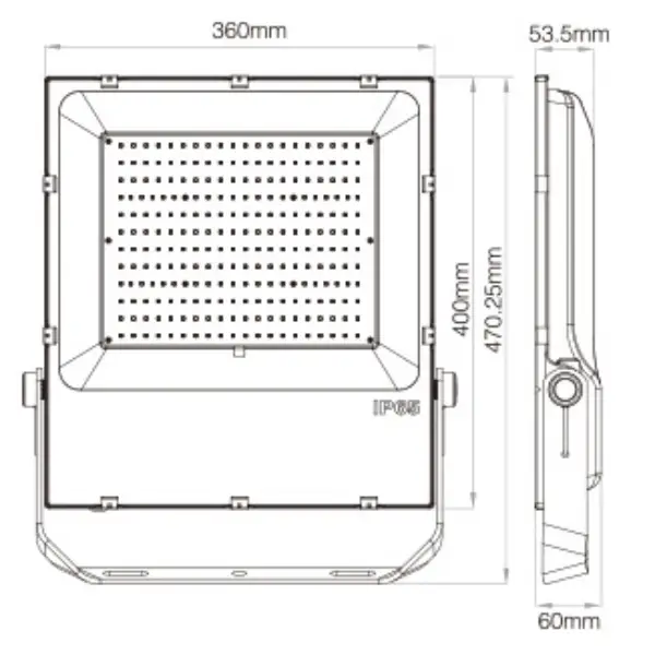 200W Colour Changing Floodlight Dimensions Image