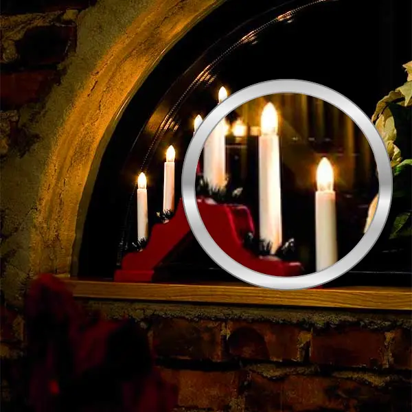 7 Bulb Red Candlestick Arch