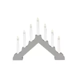 7 Lights Battery Operated Candlestick Grey