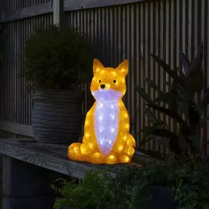 LED Acrylic Sitting Fox 40CM Outdoor Décor Feature