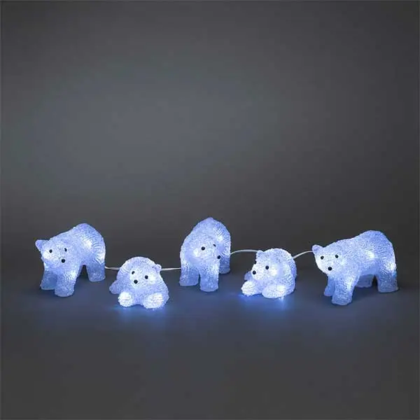 LED acrylic polar bears for outdoor Christmas decorations