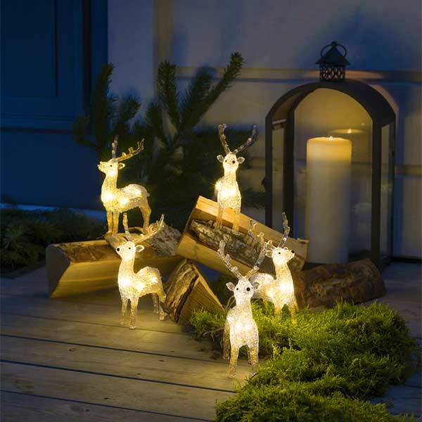 LED Acrylic Reindeer 5PC