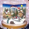 Mechanical Book With Children Christmas Village Scene Set