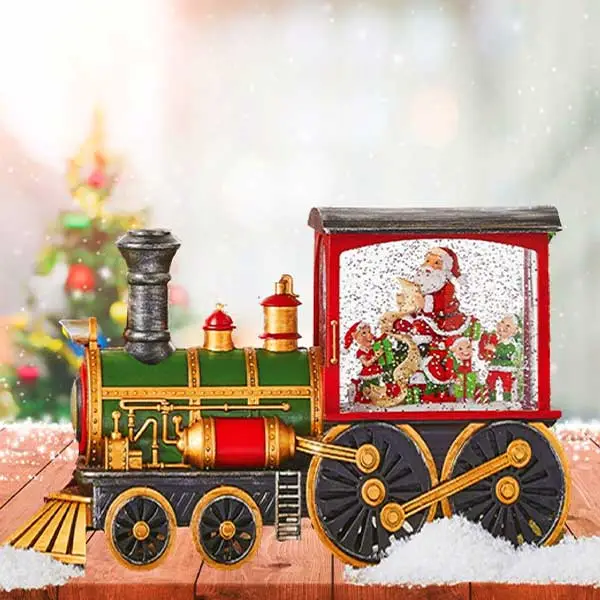 Santa train lantern for indoor Christmas decoration