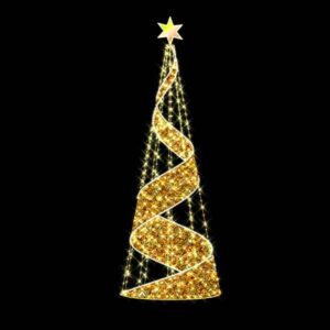 3D Golden Spiral Christmas Tree