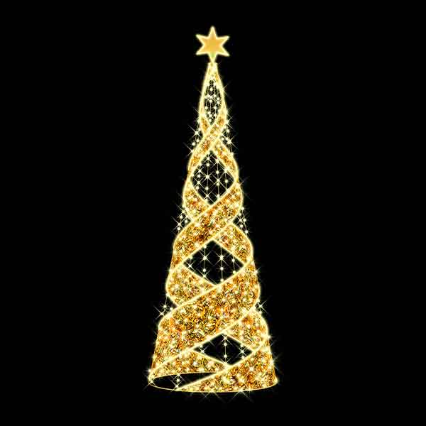 Golden Ribbon Christmas Tree
