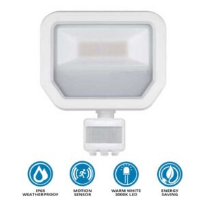 Outdoor Sensor-Activated Floodlight White