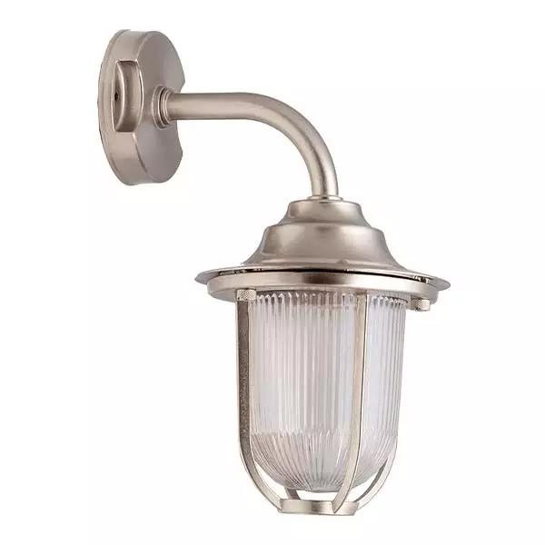 Nickel Plated Down Outdoor Wall Light