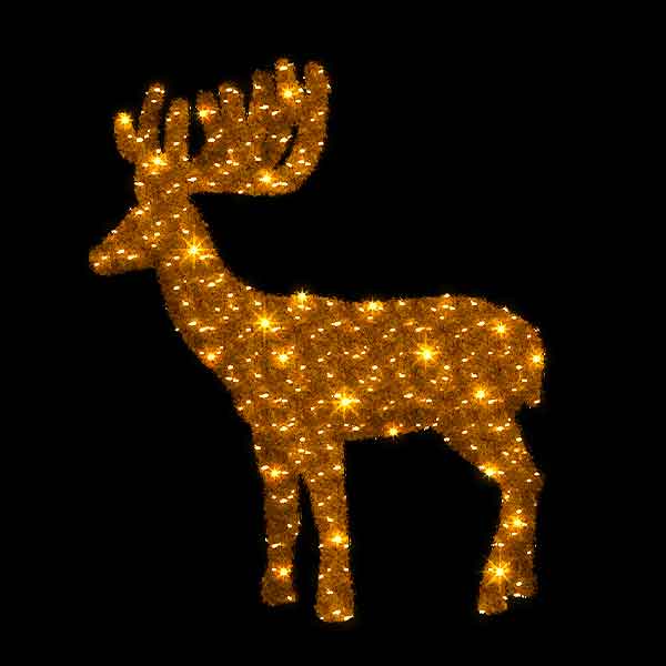 3D Gold Christmas Reindeer