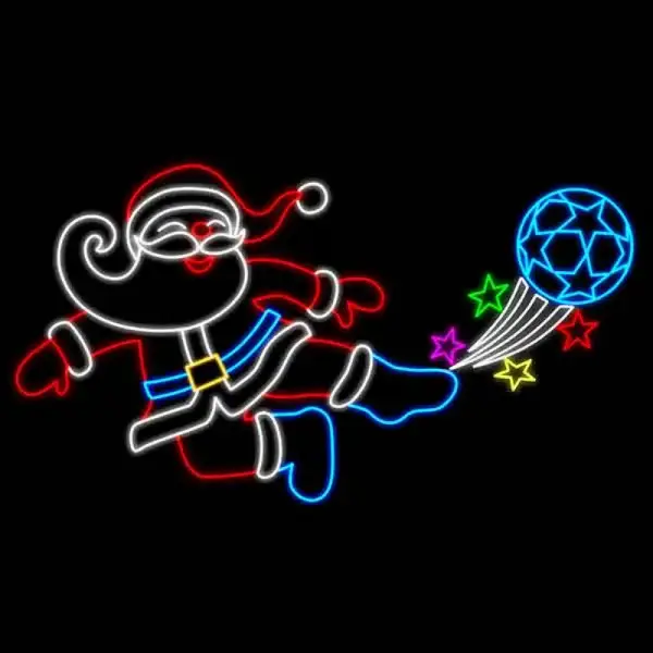 Santa Playing Soccer Christmas Decoration