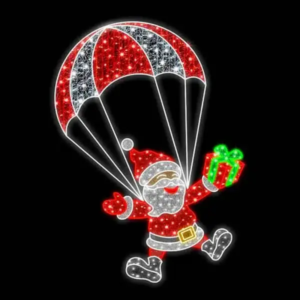 Santa on Parachute 2D Christmas Decor