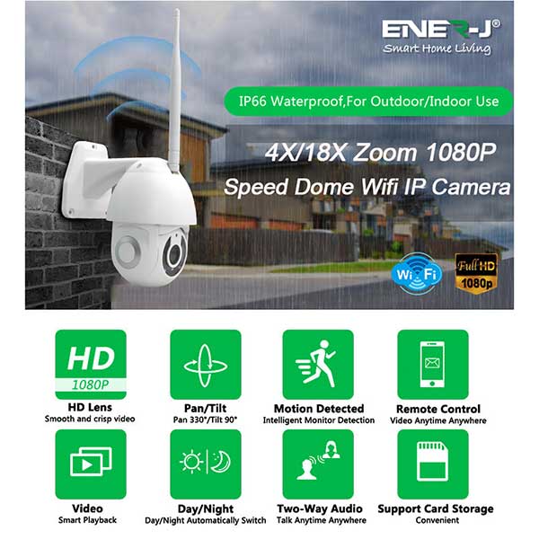 Smart WiFi Dome Outdoor IP Camera, IP65