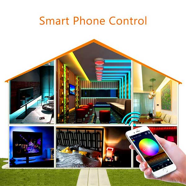 Smart WiFi RGB LED Strip Plug and Play Kit 12V, 5 meters, IP65