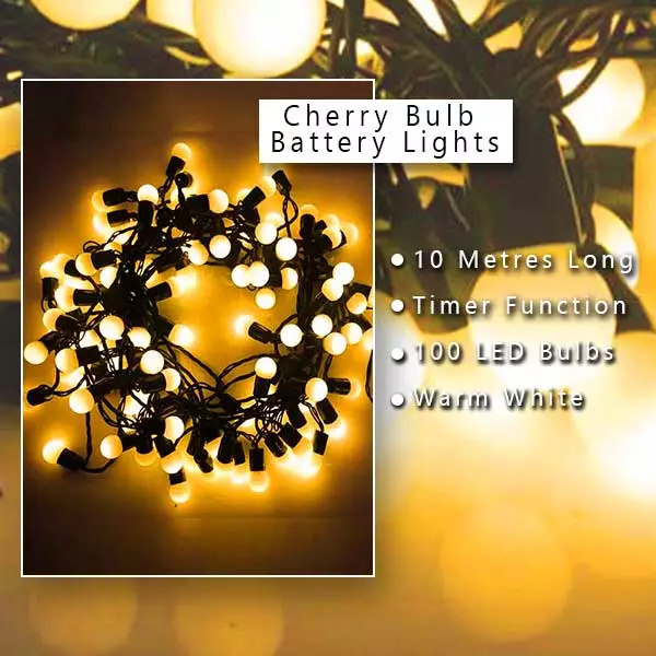 LED Cherry Bulb Battery Lights