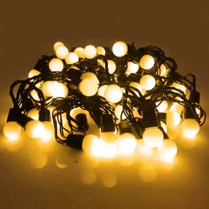 LED cherry bulb battery lights 10 metre long with warm white LEDs