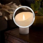 LED Wax Candle White 18cm Magnified