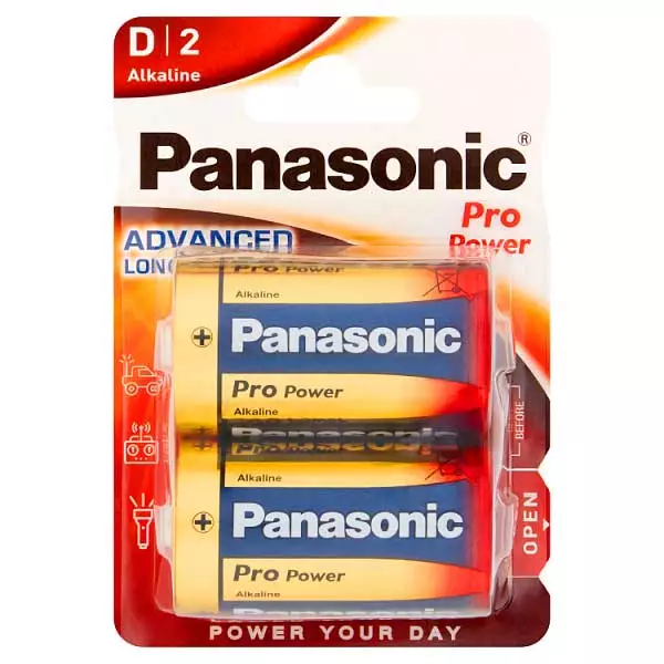 Panasonic Alkaline Pro Power D Batteries (Pack of 2)