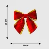 Red Velvet With Gold Trim Christmas Bow 30CM Dimensions