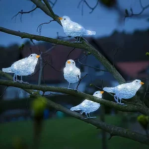 LED acrylic birds for garden decoration