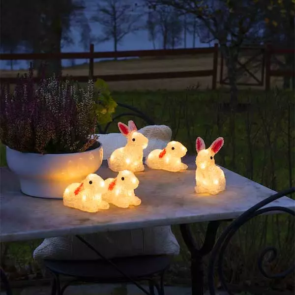 LED Acrylic Rabbits Outdoor Decor