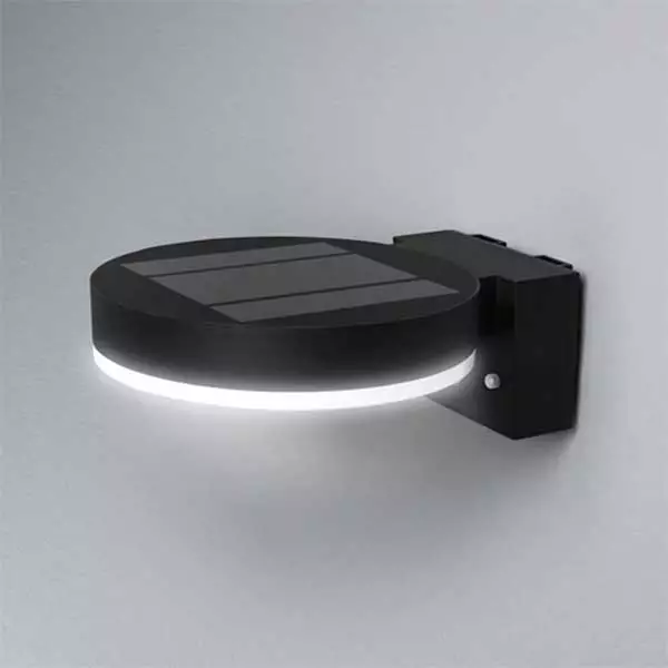 Solar Sensor Outdoor Wall Light in Black