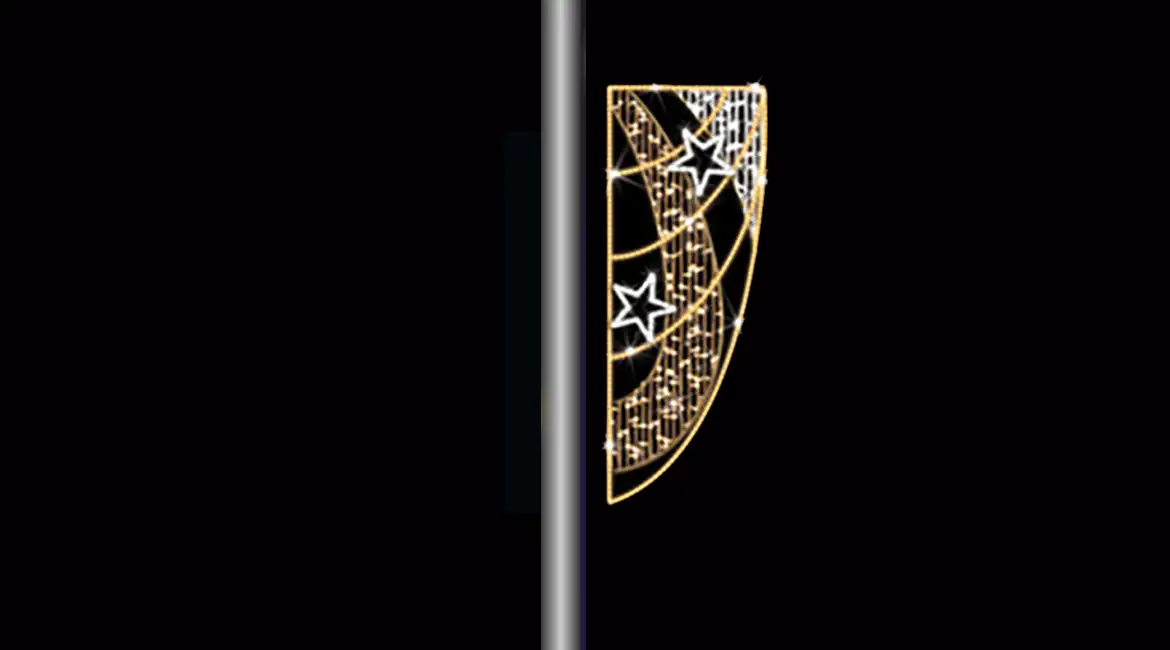 Elegant Star Banner Pole Motif
