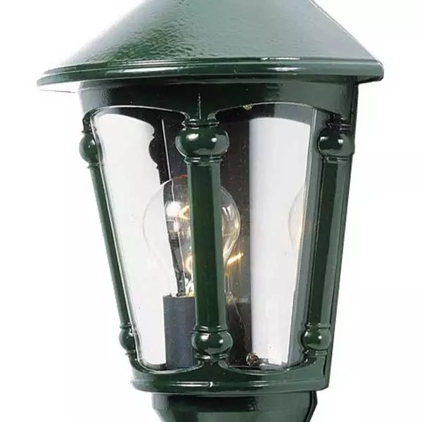 Half Lantern Green Outdoor Wall Light
