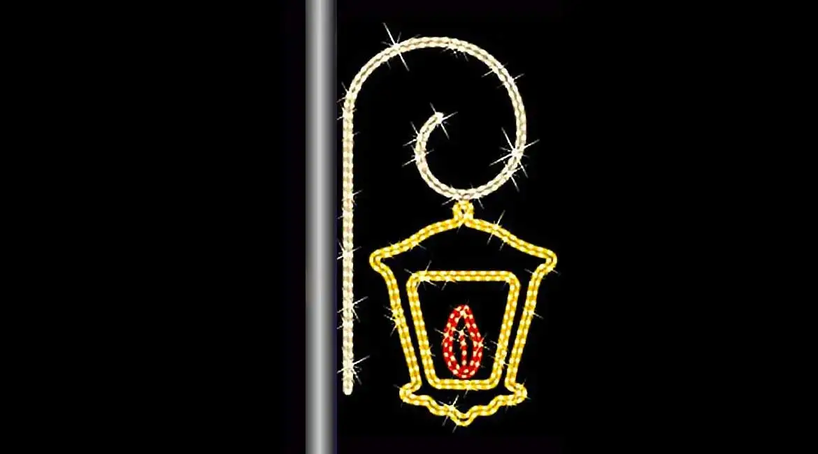 Hanging Candle Gold Column Motif